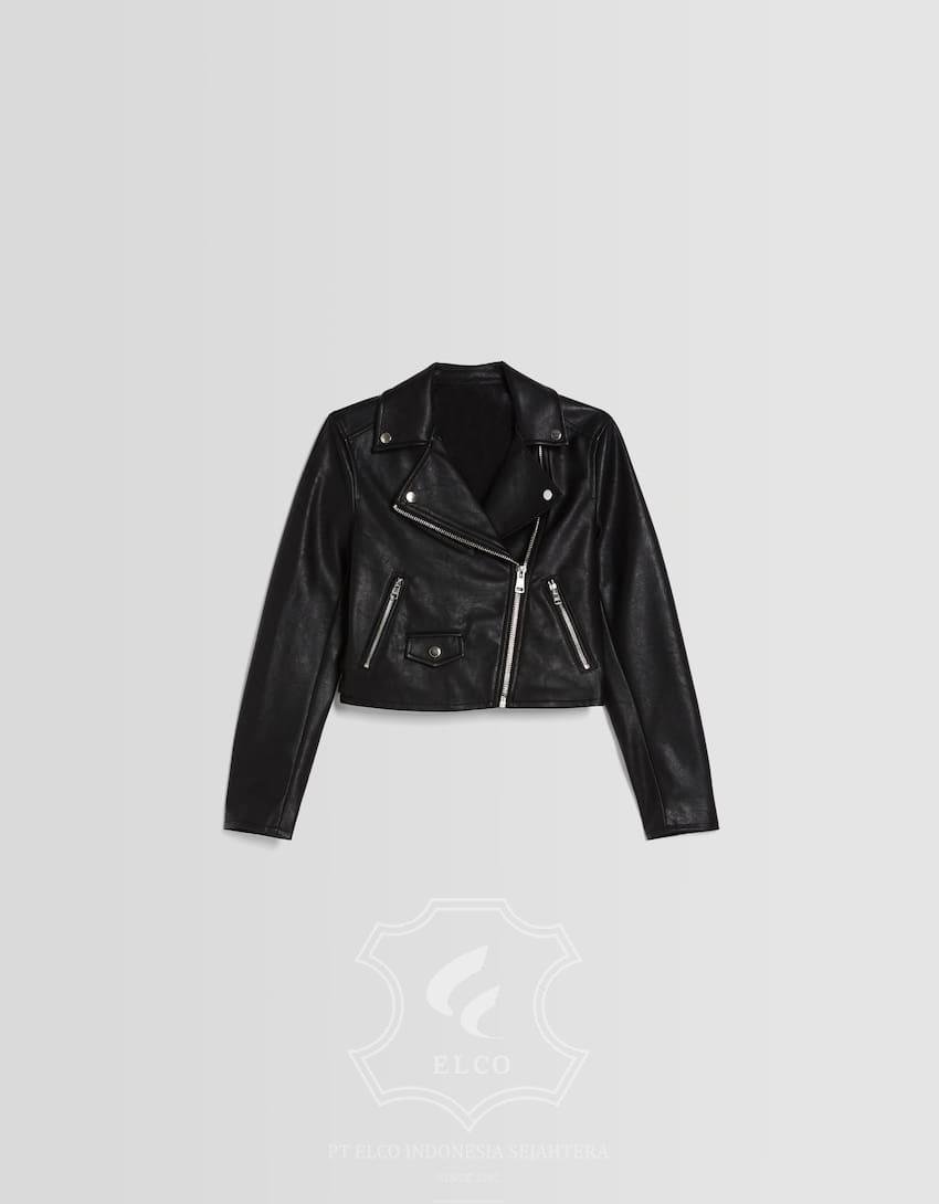 Jaket Kulit Wanita Desain Serong - WS 464 - Gambar 5