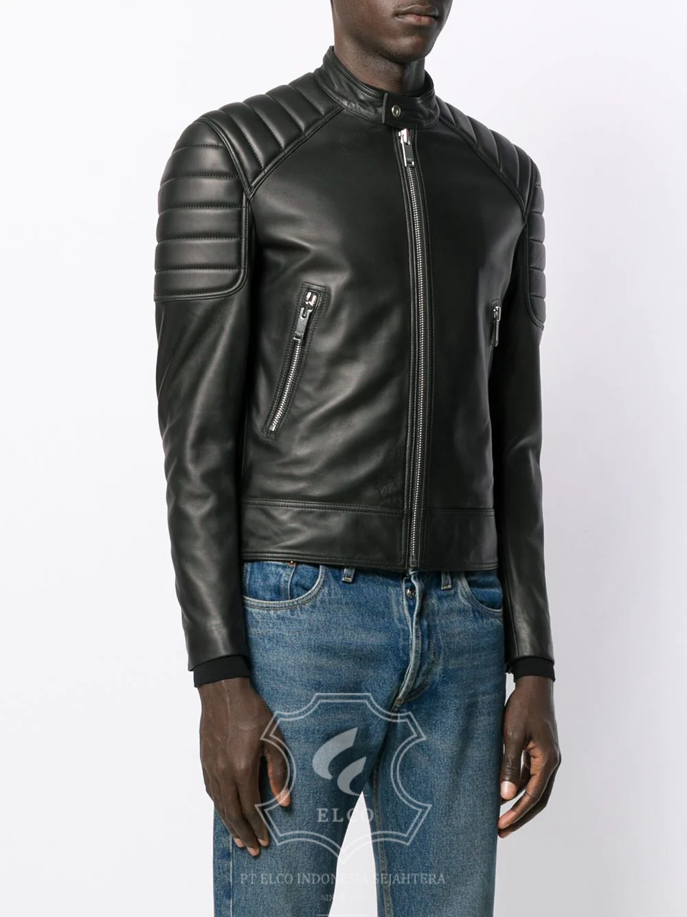 Jaket Kulit Pria Desain Biker - PB 420