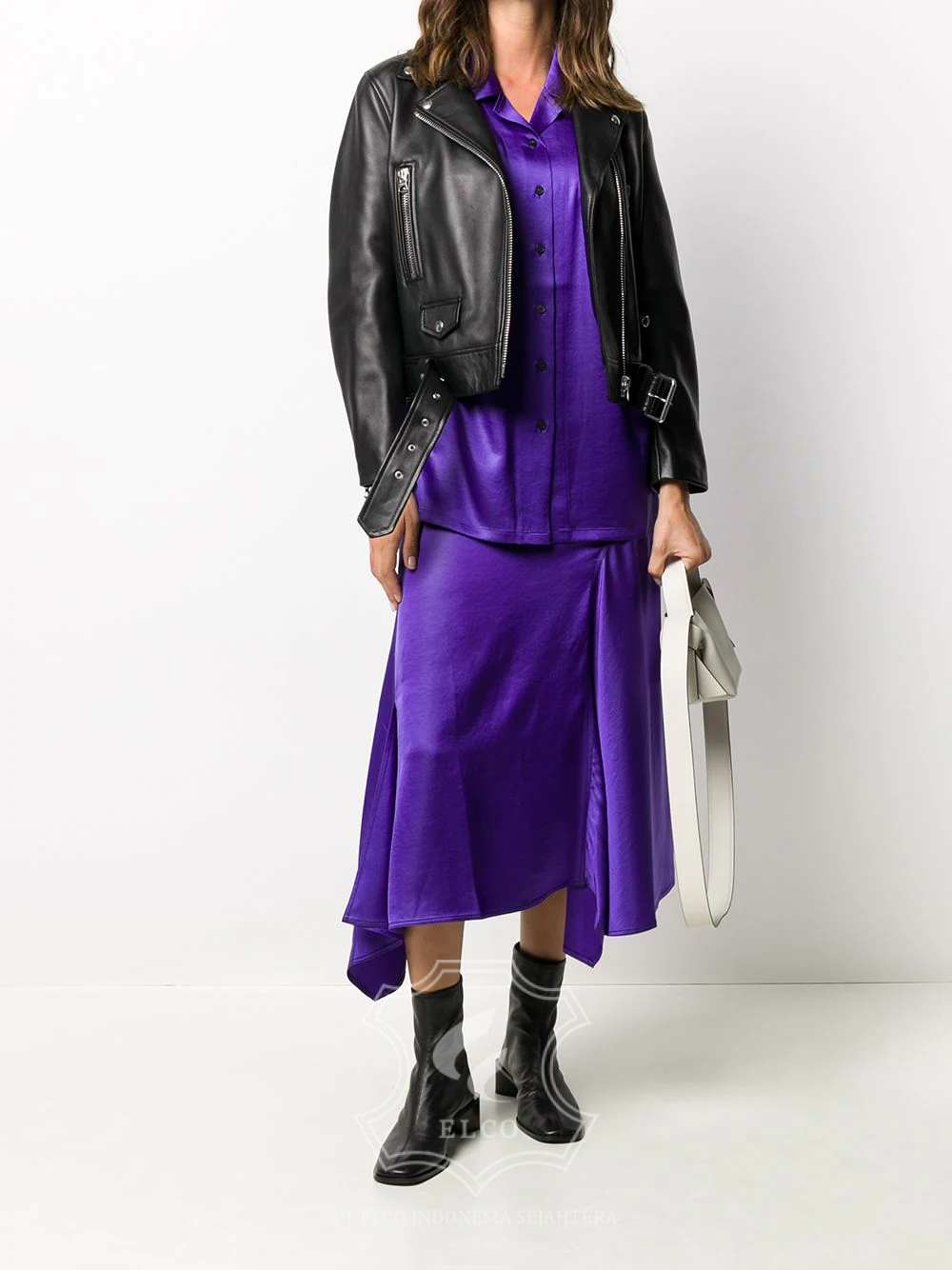 Jaket Kulit Wanita Desain Serong - WS 413 - Gambar 2