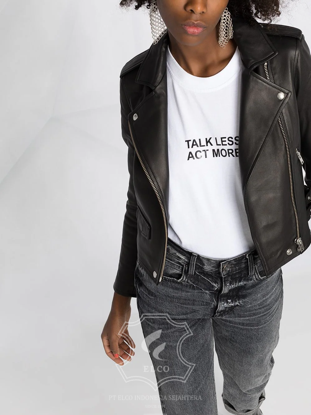 Jaket Kulit Wanita Desain Serong - WS 422 - Gambar 6