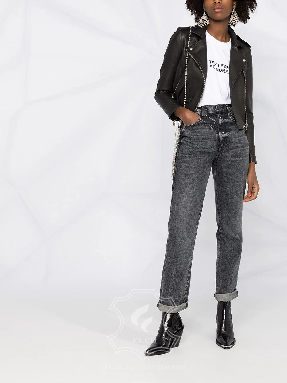 Jaket Kulit Wanita Desain Serong - WS 422 - Gambar 2