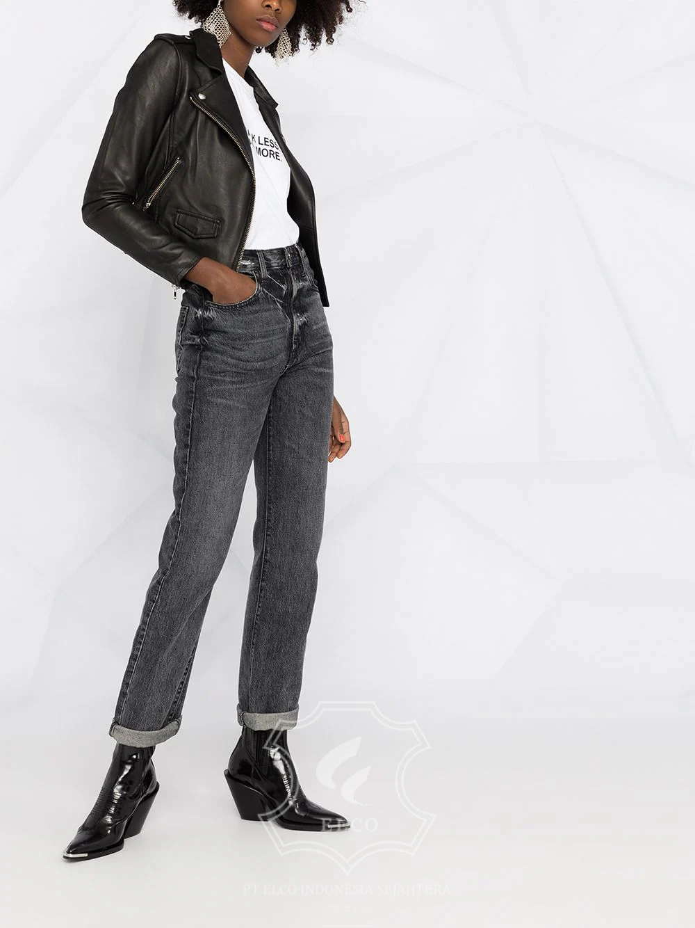 Jaket Kulit Wanita Desain Serong - WS 422 - Gambar 3