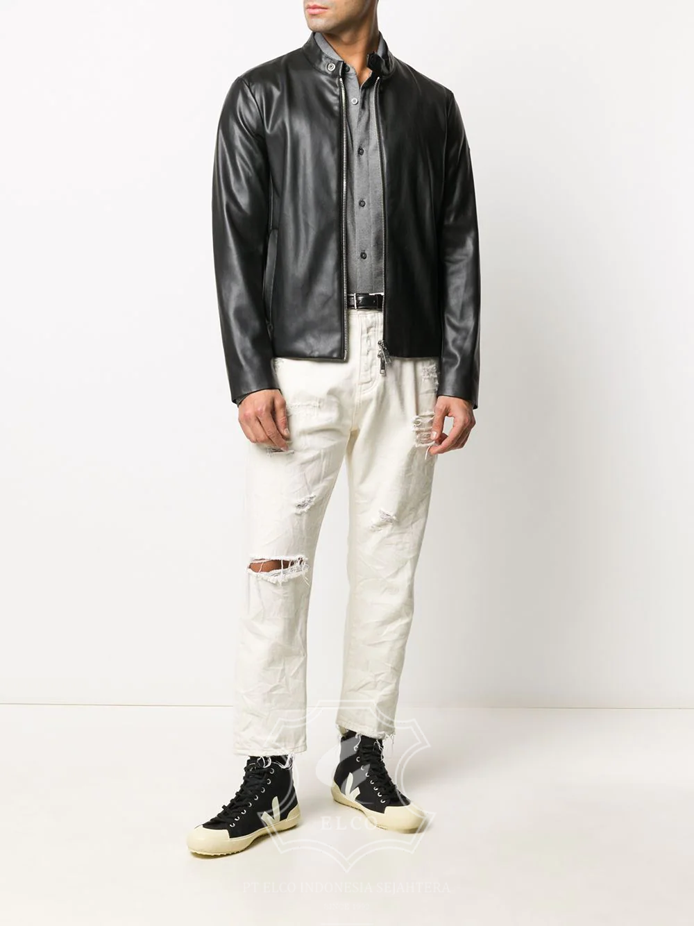 Jaket Kulit Pria Desain Casual - PC 429 - Gambar 2