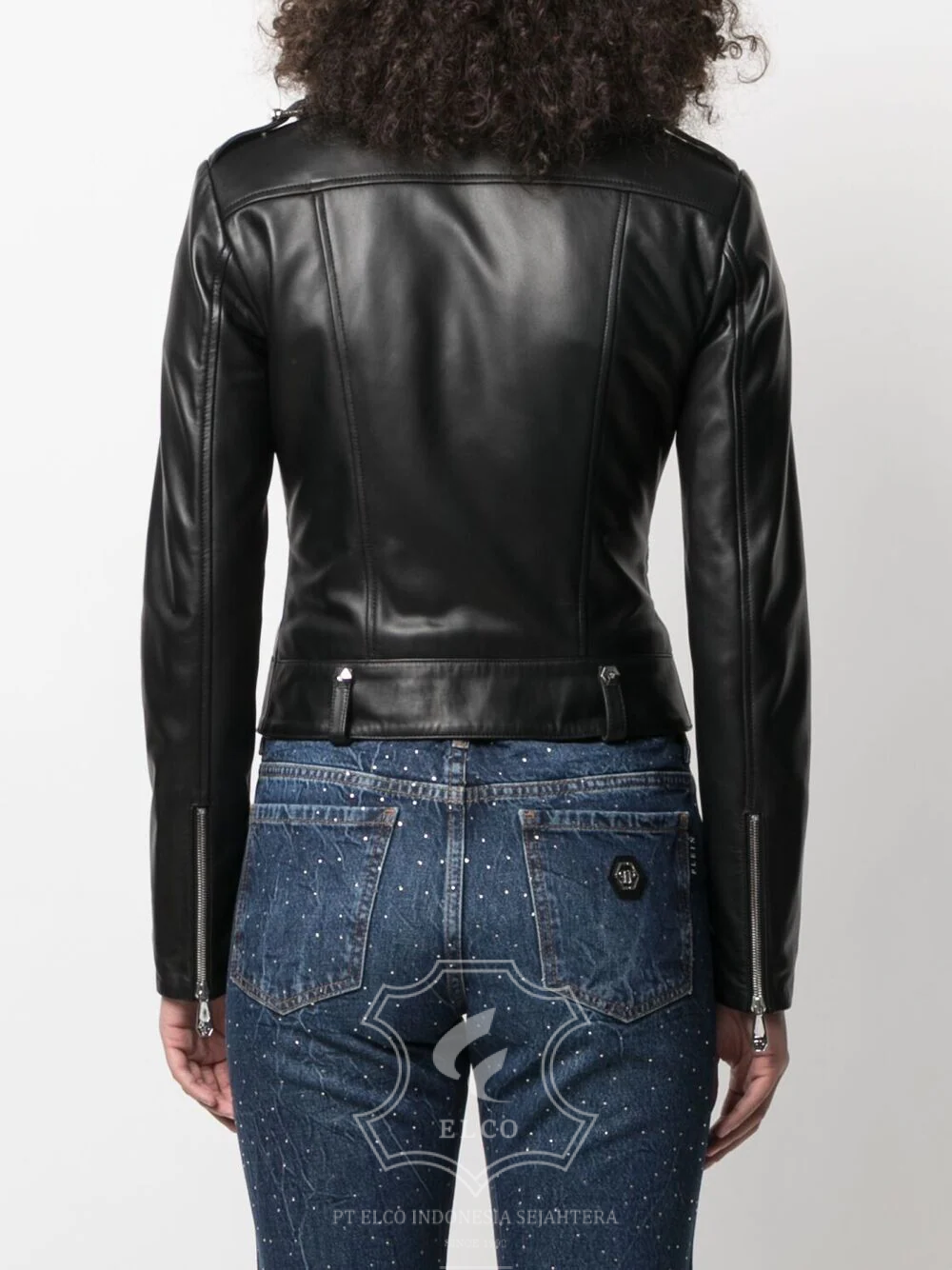 Jaket Kulit Wanita Desain Serong - WS 423 - Gambar 4