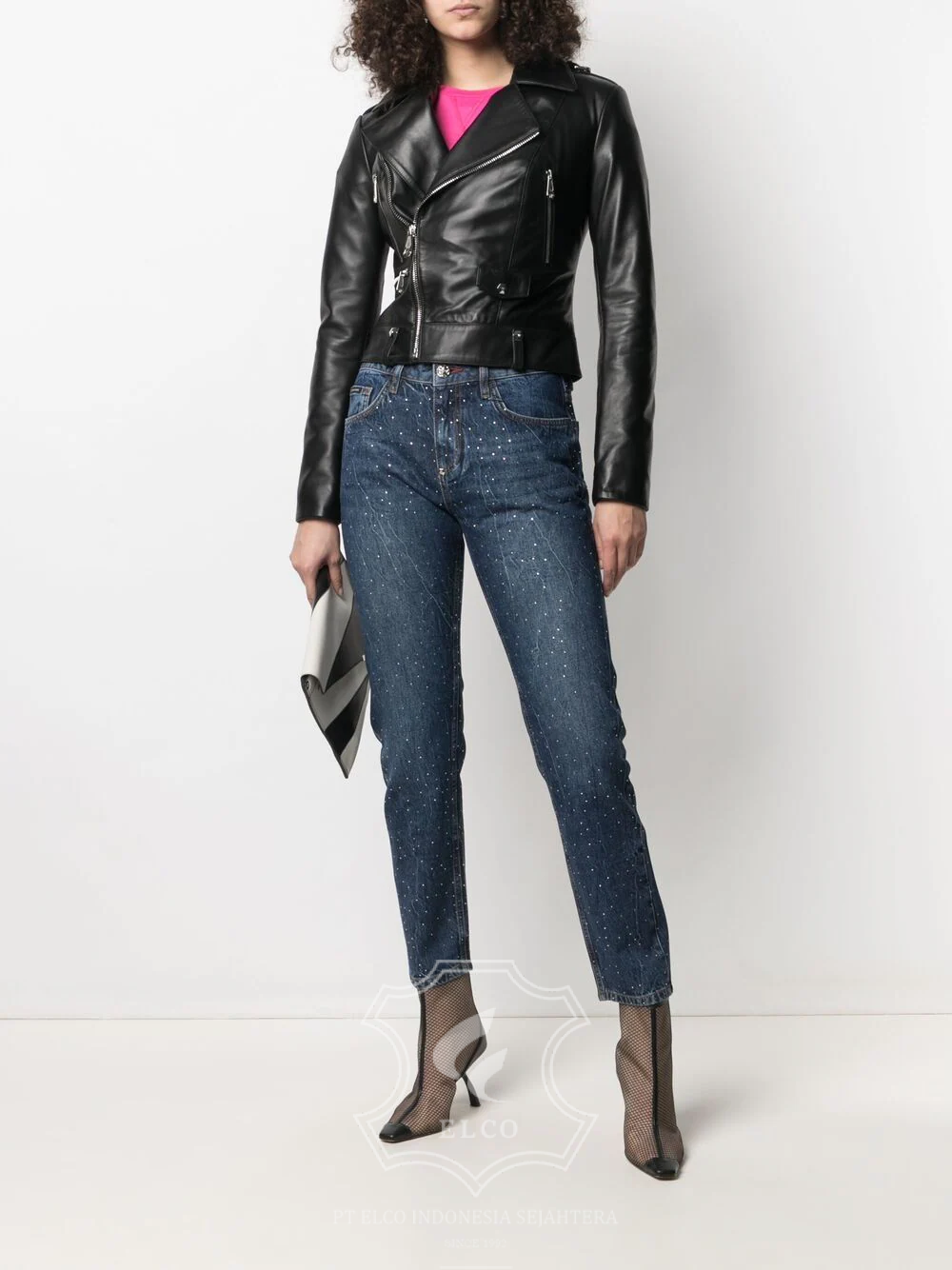 Jaket Kulit Wanita Desain Serong - WS 423 - Gambar 2