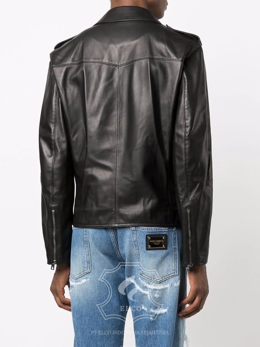 Jaket Kulit Pria Desain Serong - PS 419 - Gambar 4