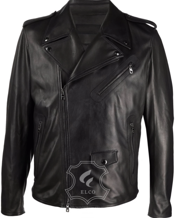 Jaket Kulit Pria Desain Serong - PS 419