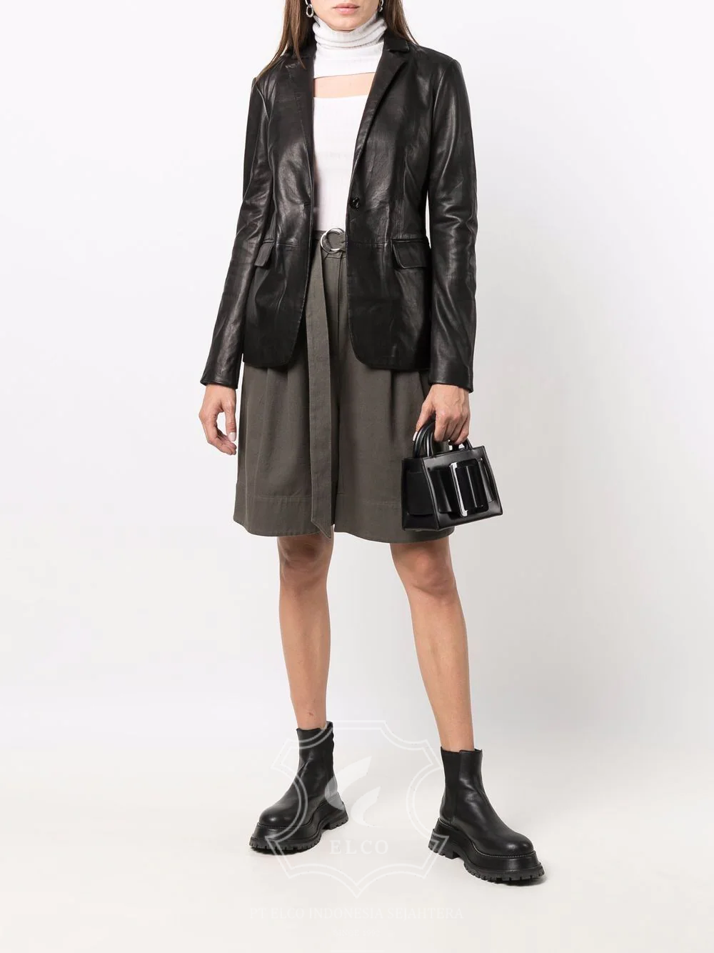 Jaket Kulit Wanita Desain Jas - WJ 428 - Gambar 2