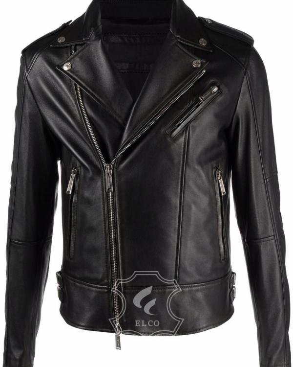 Jaket Kulit Pria Desain Serong - PS 413