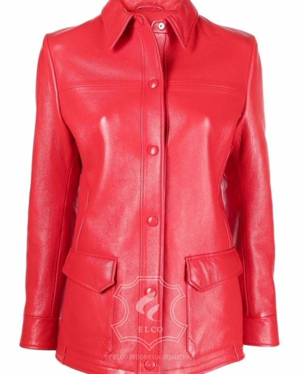 Jaket Kulit Wanita Desain Jas - WJ 434