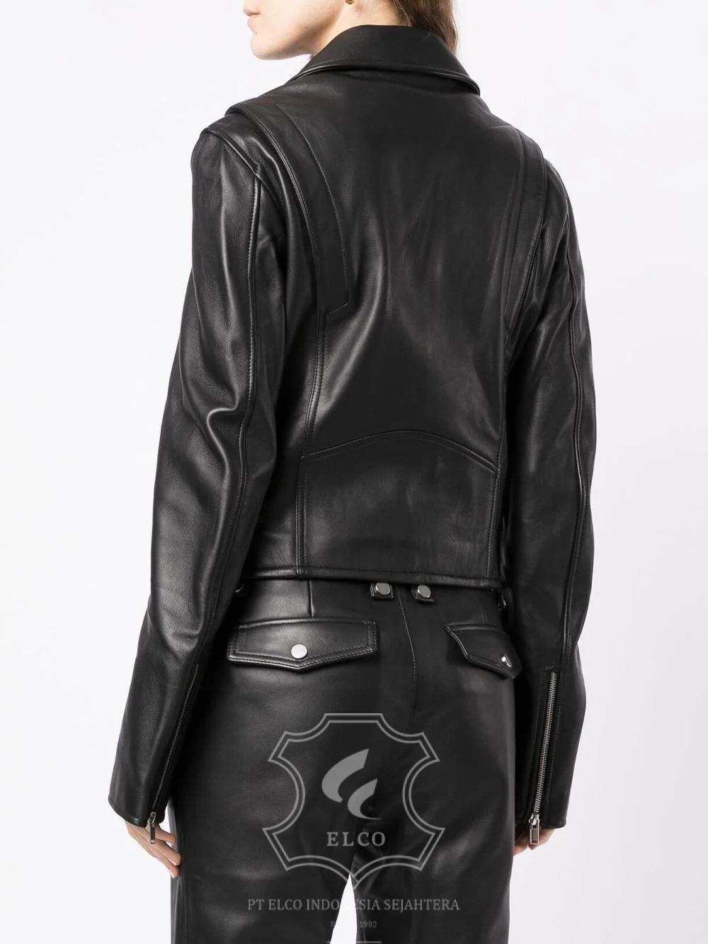 Jaket Kulit Wanita Desain Serong - WS 414 - Gambar 4