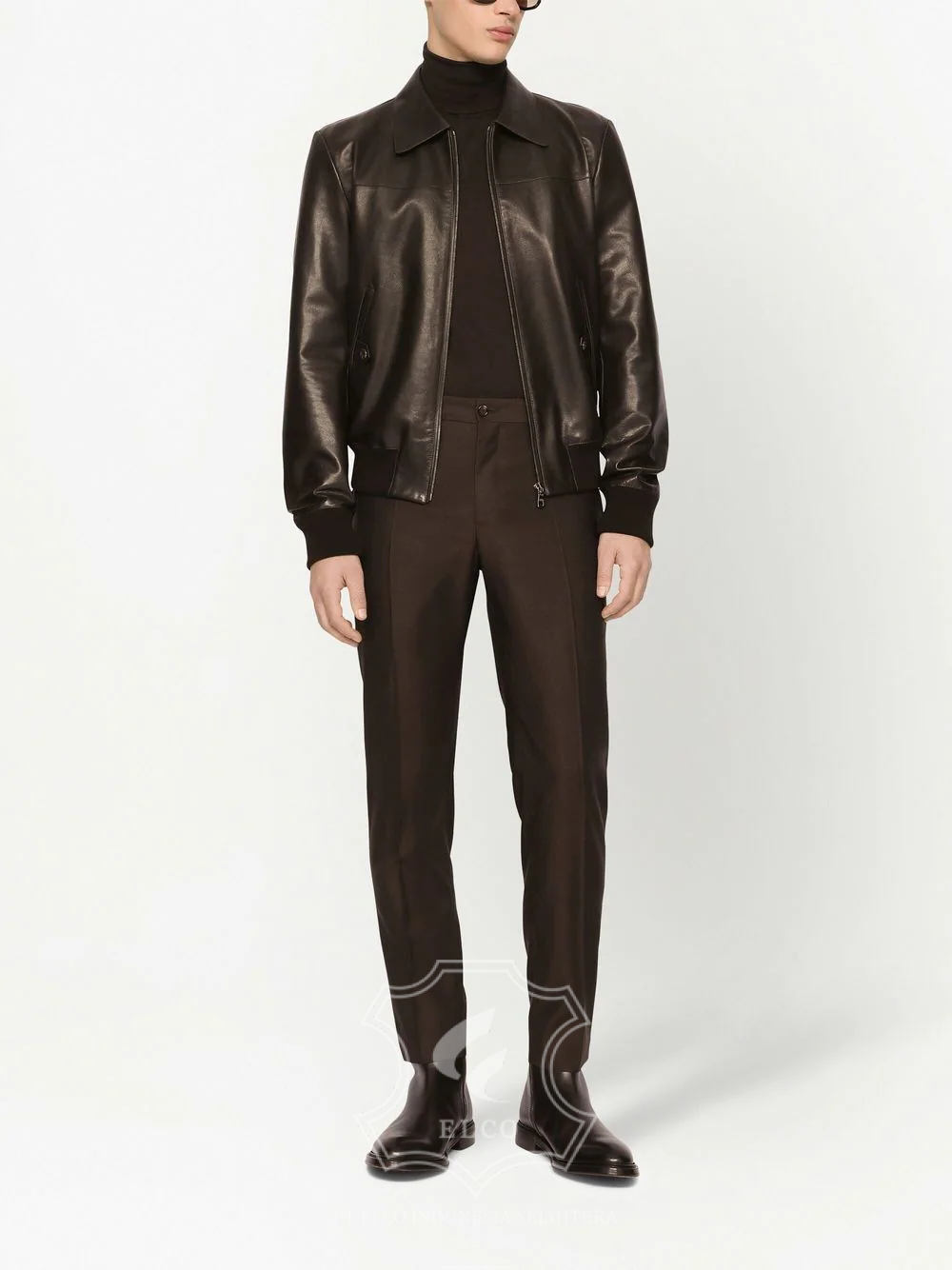 Jaket Kulit Pria Desain Bomber - PCB 444 - Gambar 2