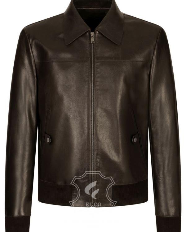 Jaket Kulit Pria Desain Bomber - PCB 444