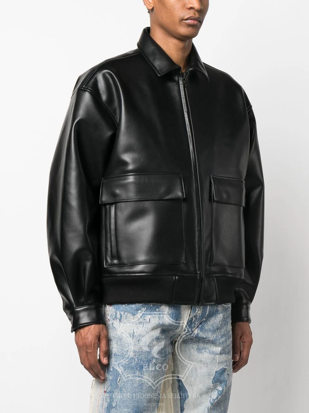 Jaket Kulit Pria Desain Pilot - PP 409 - Gambar 3
