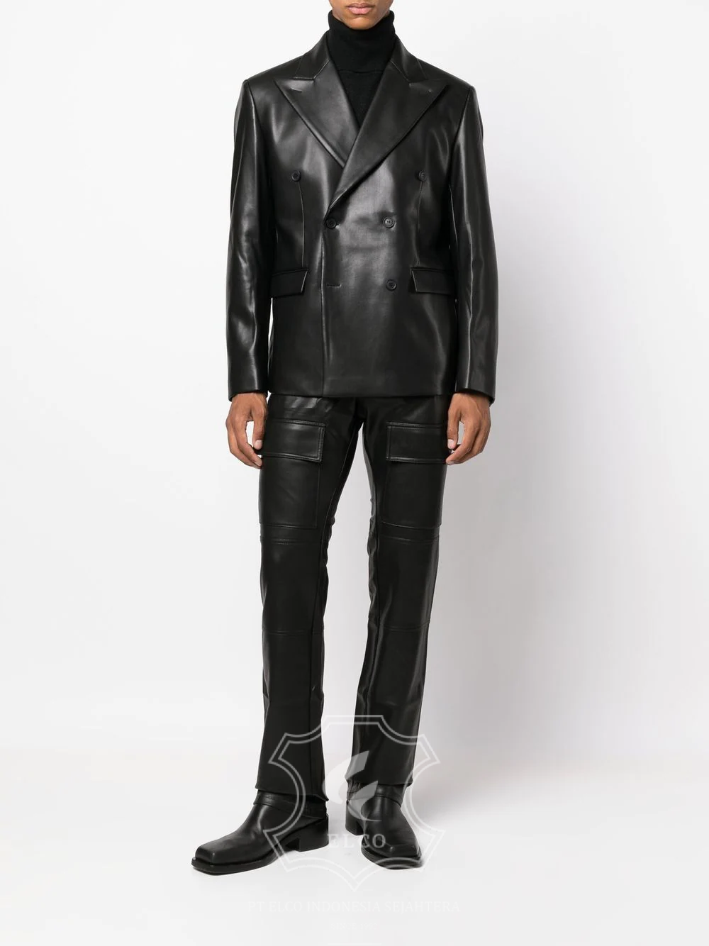 Jaket Kulit Pria Desain Jas - PJ 420 - Gambar 2