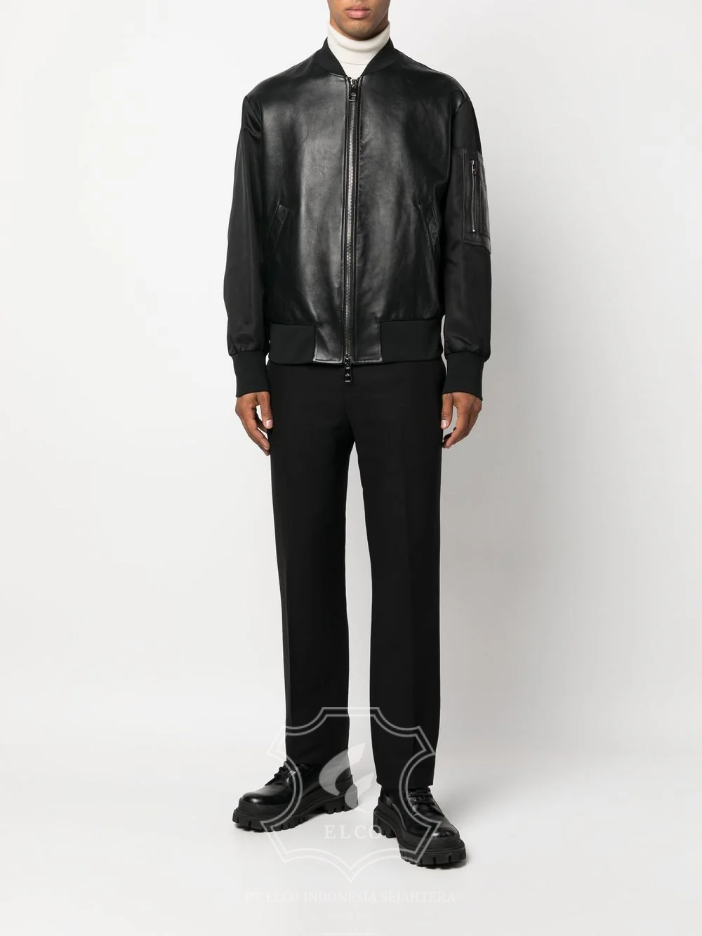 Jaket Kulit Pria Desain Bomber - PCB 446 - Gambar 2