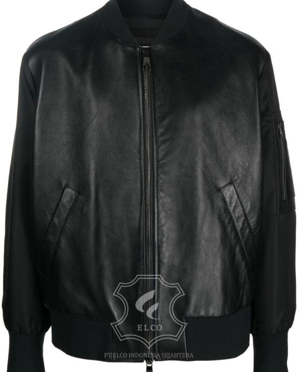 Jaket Kulit Pria Desain Bomber - PCB 446
