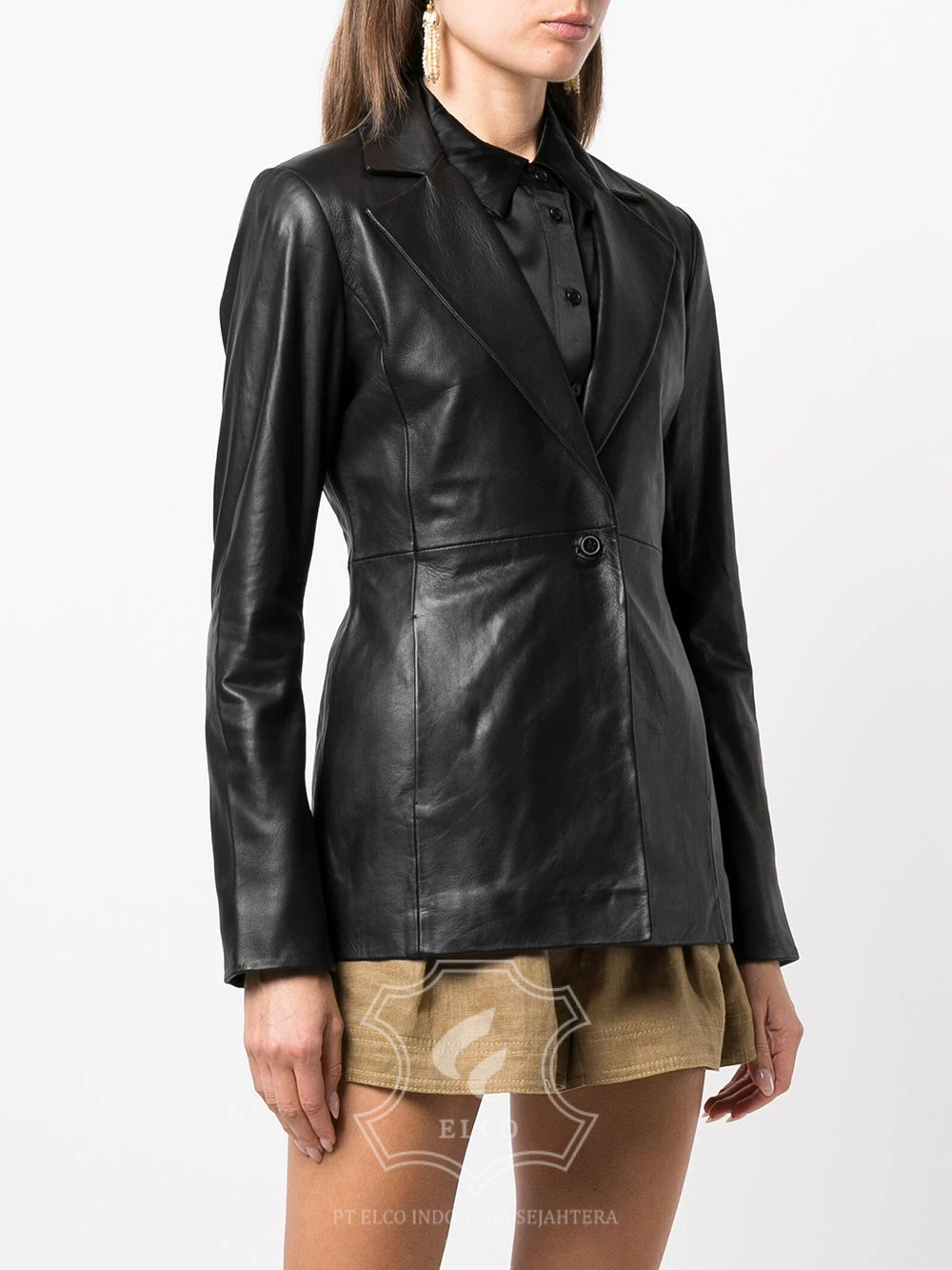 Jaket Kulit Wanita Desain Jas - WJ 417 - Gambar 2