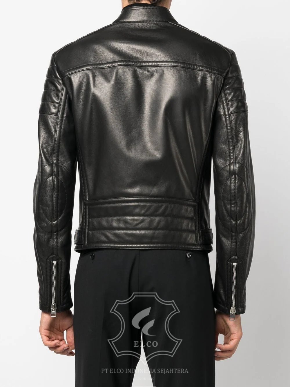 Jaket Kulit Pria Desain Biker - PB 421 - Gambar 5