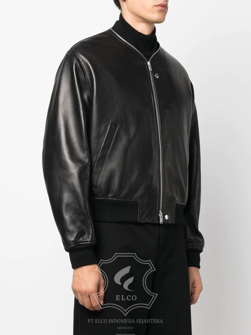 Jaket Kulit Pria Desain Bomber - PCB 423 - Gambar 3