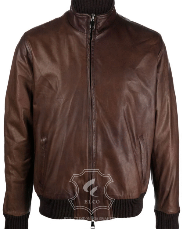 Jaket Kulit Pria Desain Bomber - PCB 460