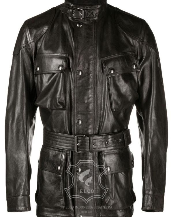 Jaket Kulit Pria Desain Safari - PJS 405