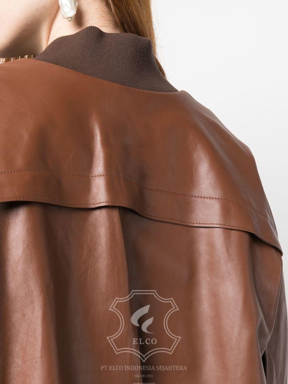 Jaket Kulit Wanita Desain Bomber - WCB 437 - Gambar 5