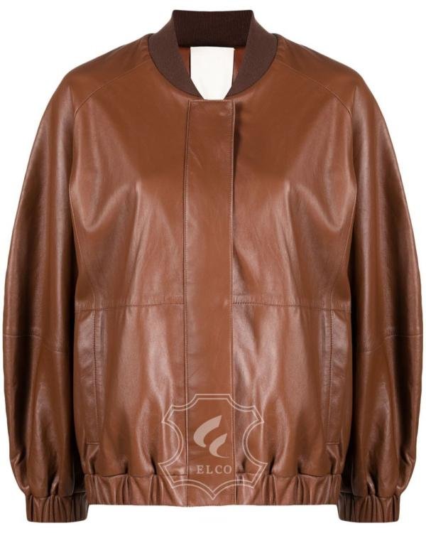 Jaket Kulit Wanita Desain Bomber - WCB 437