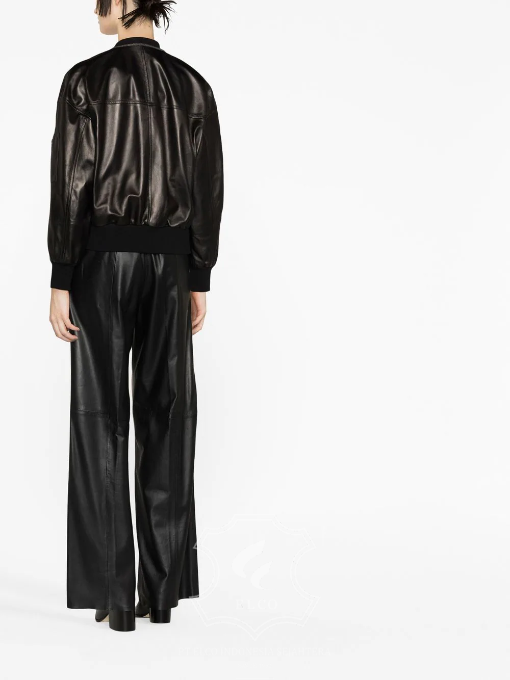 Jaket Kulit Wanita Desain Bomber - WCB 423 - Gambar 4