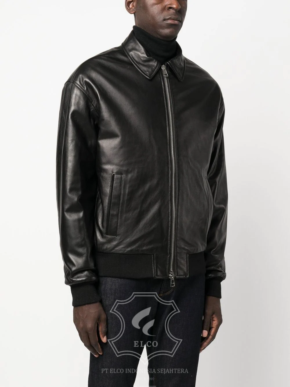 Jaket Kulit Pria Desain Bomber - PCB 450 - Gambar 3