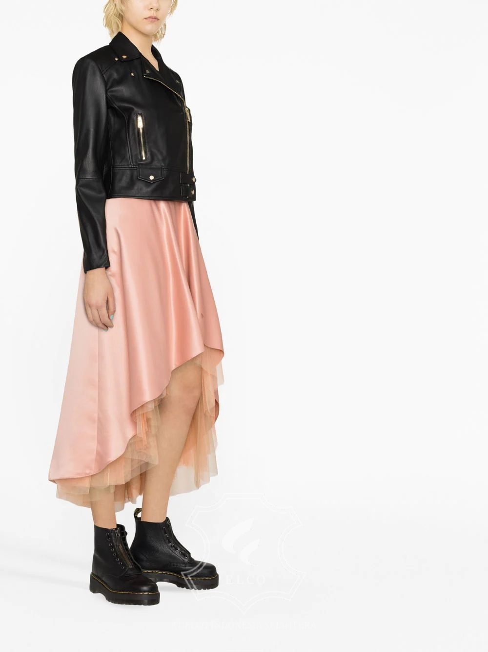 Jaket Kulit Wanita Desain Serong - WS 418 - Gambar 3