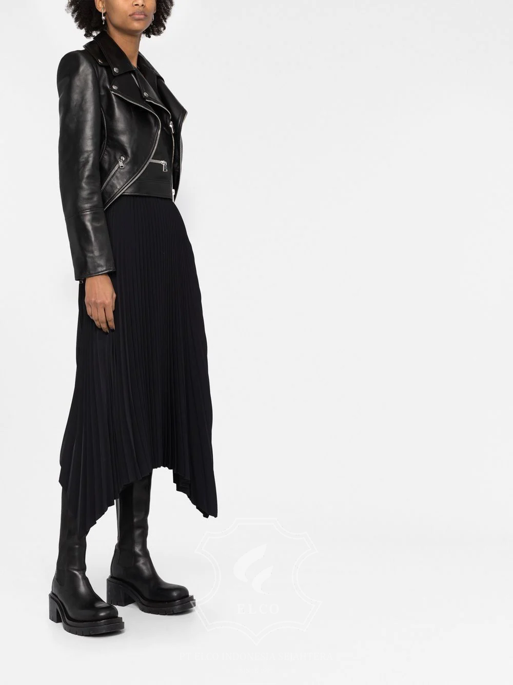 Jaket Kulit Wanita Desain Serong - WS 416 - Gambar 3