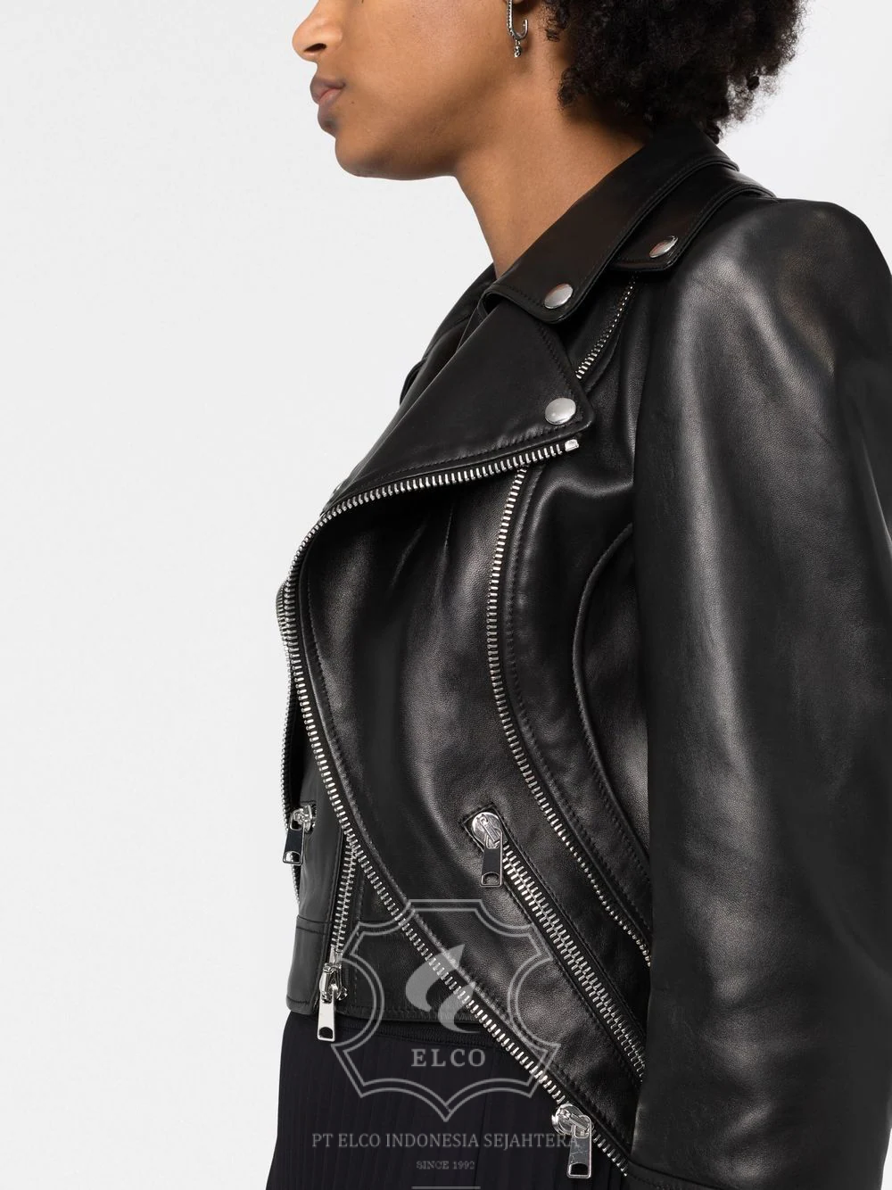 Jaket Kulit Wanita Desain Serong - WS 416 - Gambar 6