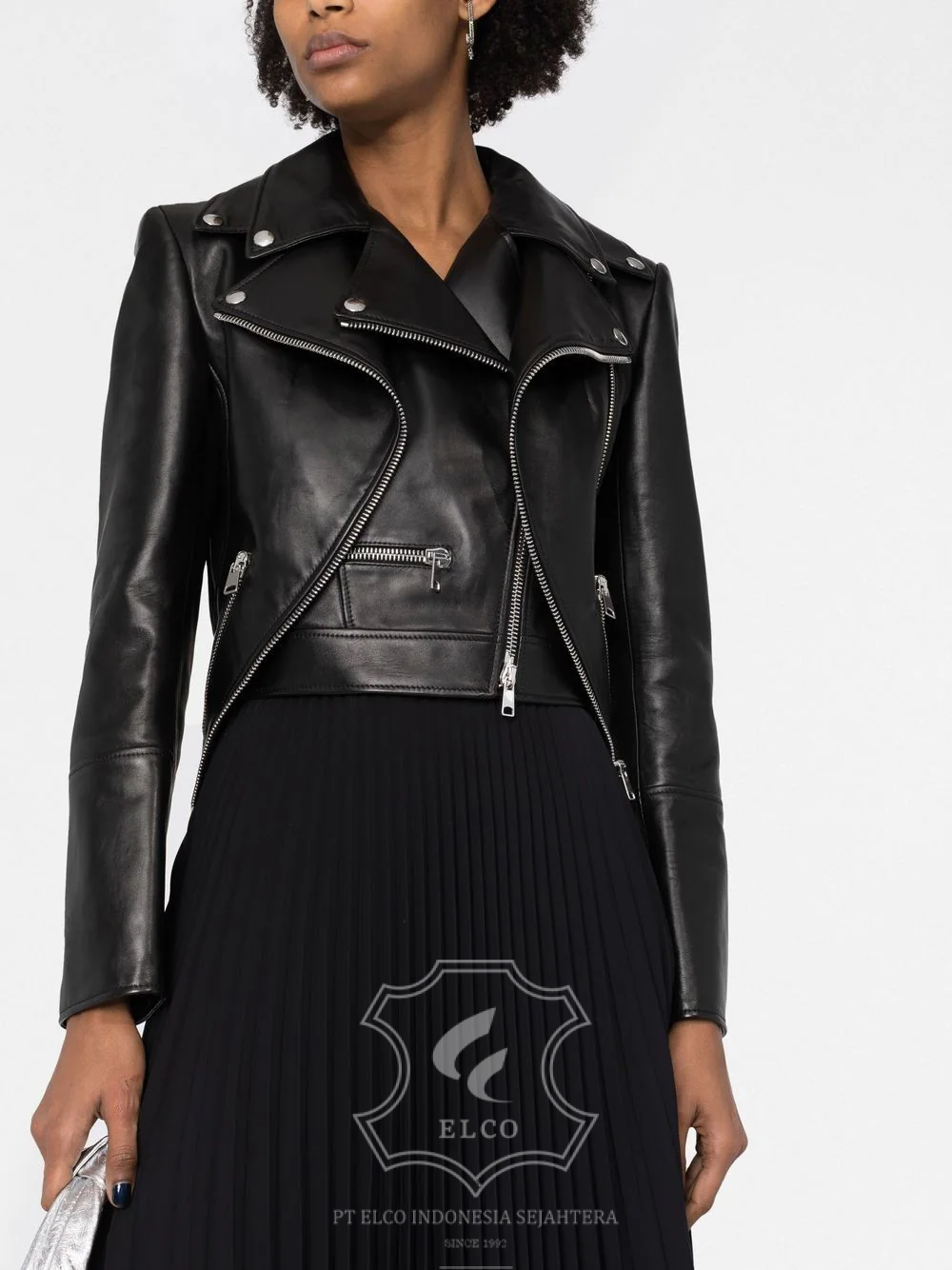 Jaket Kulit Wanita Desain Serong - WS 416 - Gambar 5