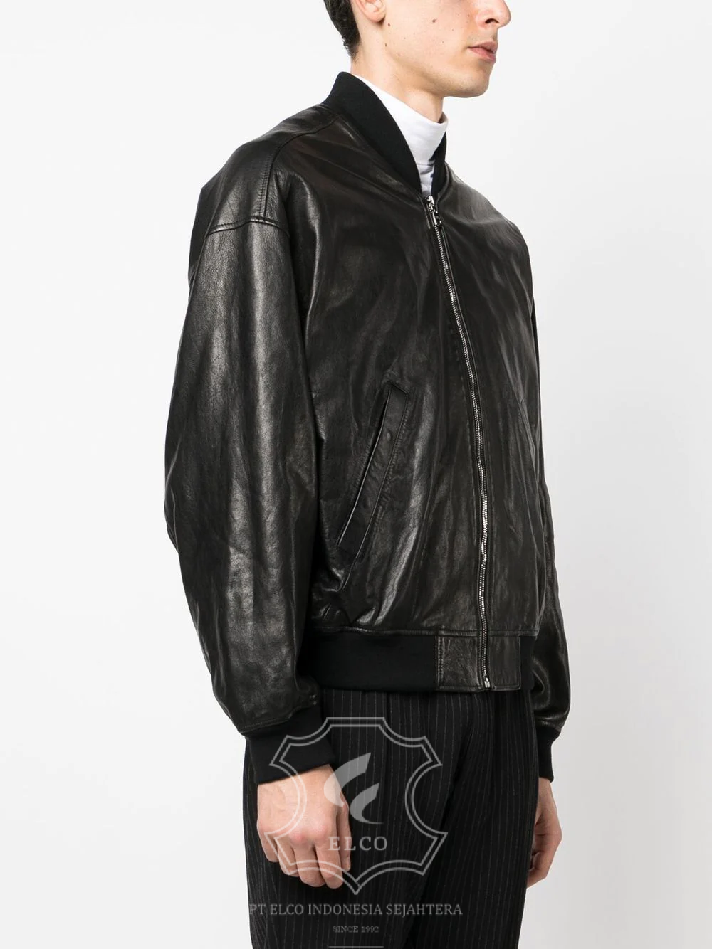 Jaket Kulit Pria Desain Bomber - PCB 429 - Gambar 3