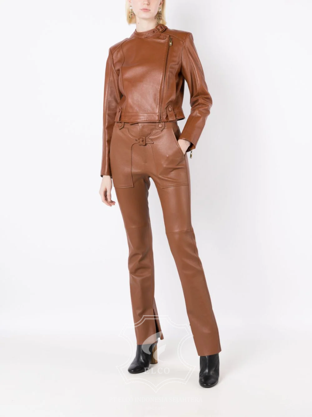 Jaket Kulit Wanita Desain Casual - WC 420 - Gambar 2