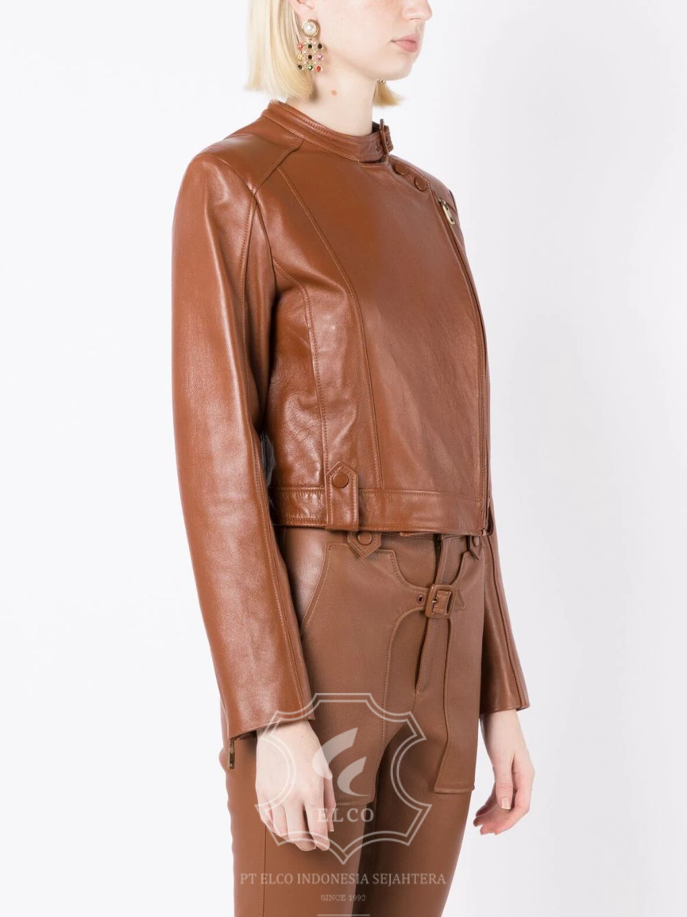 Jaket Kulit Wanita Desain Casual - WC 420 - Gambar 3