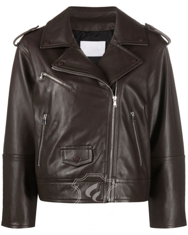 Jaket Kulit Wanita Desain Serong - WS 415