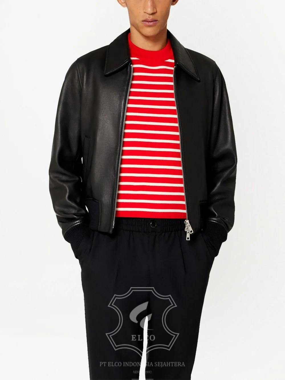 Jaket Kulit Pria Desain Bomber - PCB 417 - Gambar 3