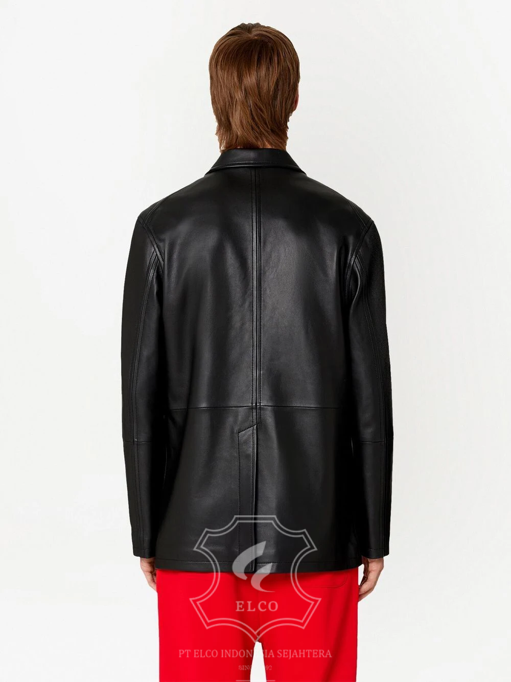 Jaket Kulit Pria Desain Jas - PJ 418 - Gambar 4