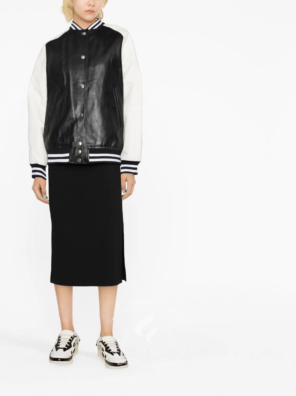 Jaket Kulit Wanita Desain Bomber - WCB 436 - Gambar 2