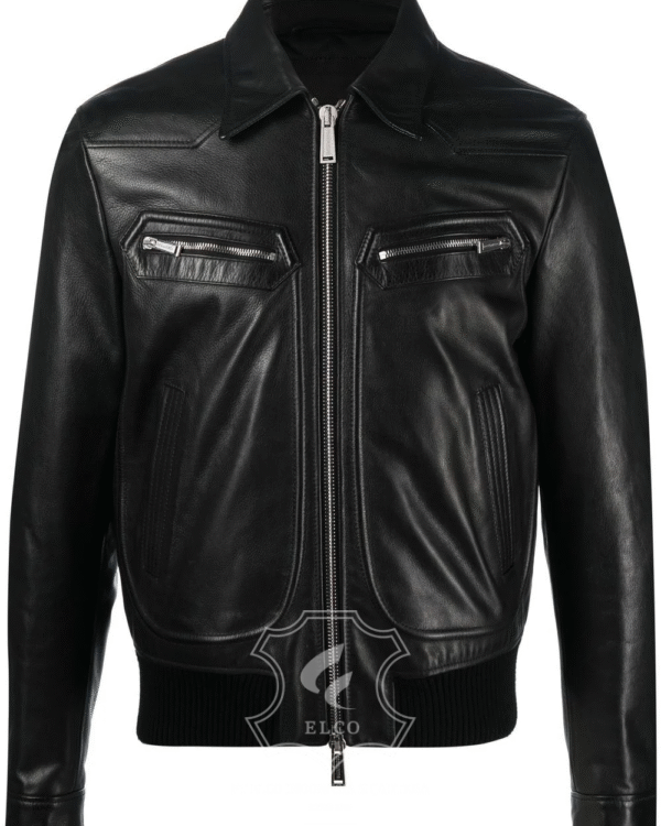 Jaket Kulit Pria Desain Bomber - PCB 419
