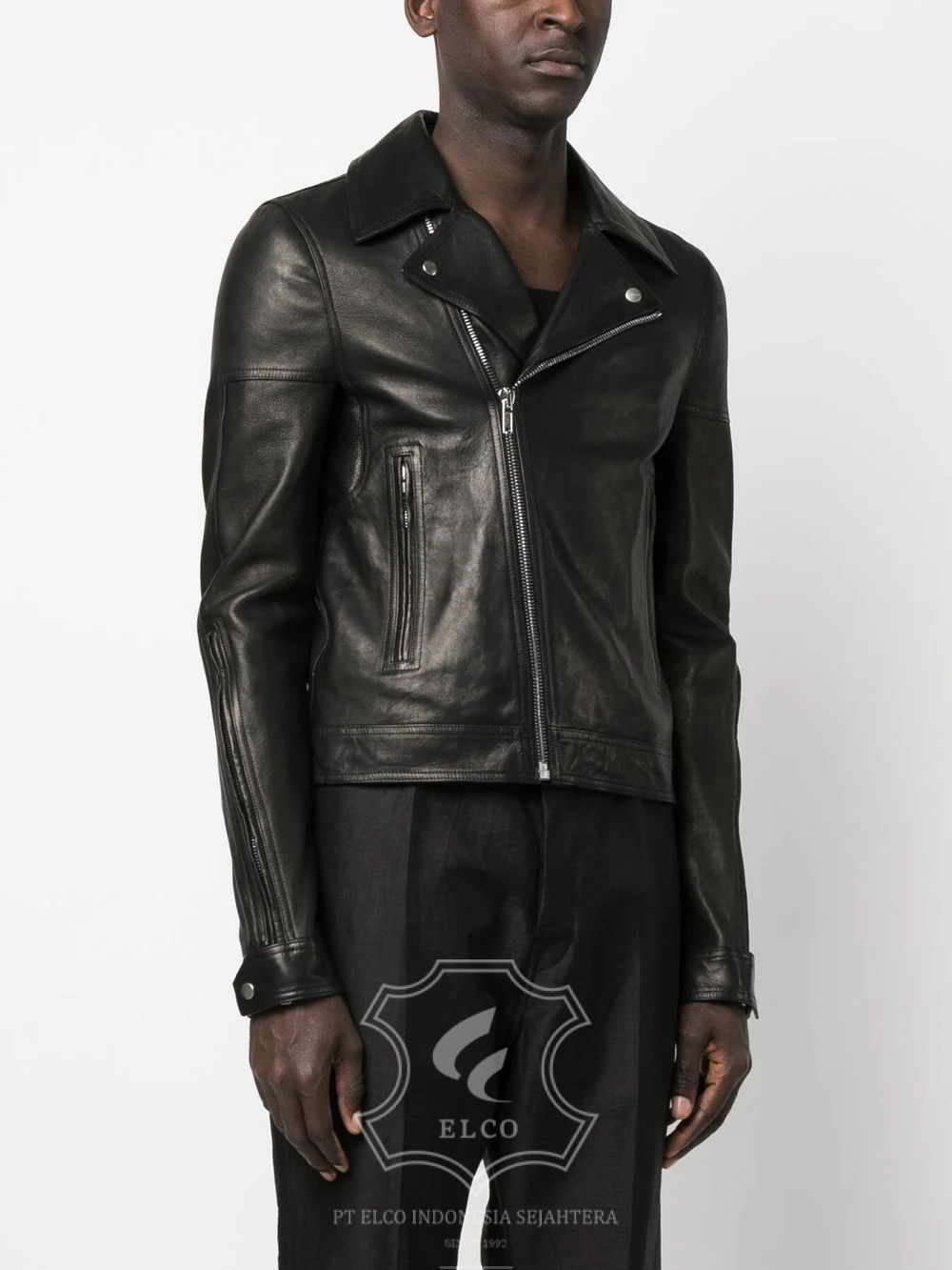Jaket Kulit Pria Desain Serong - PS 411 - Gambar 4