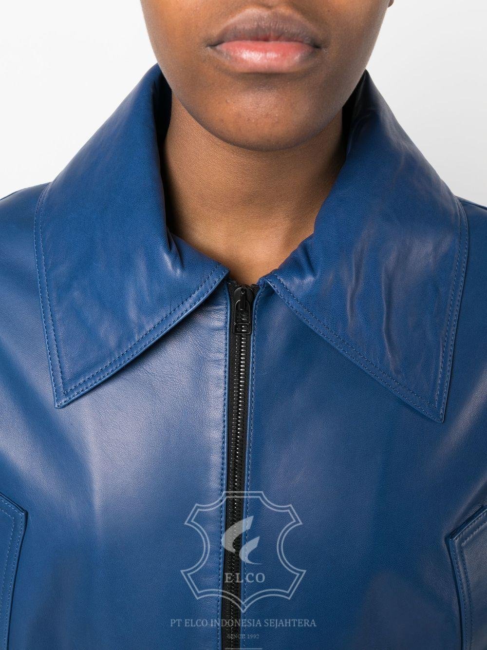 Jaket Kulit Wanita Desain Bomber - WCB 429 - Gambar 5