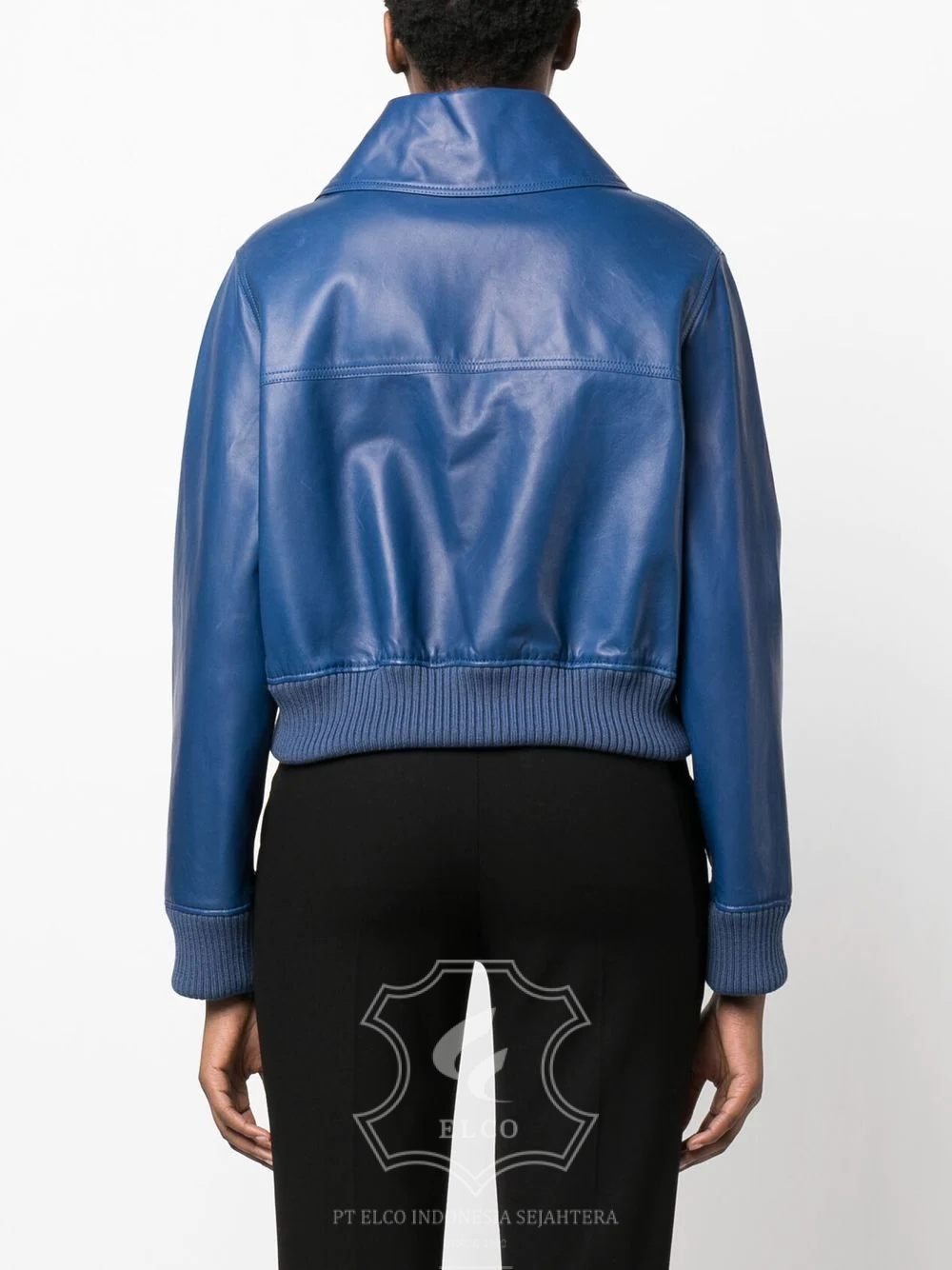 Jaket Kulit Wanita Desain Bomber - WCB 429 - Gambar 4