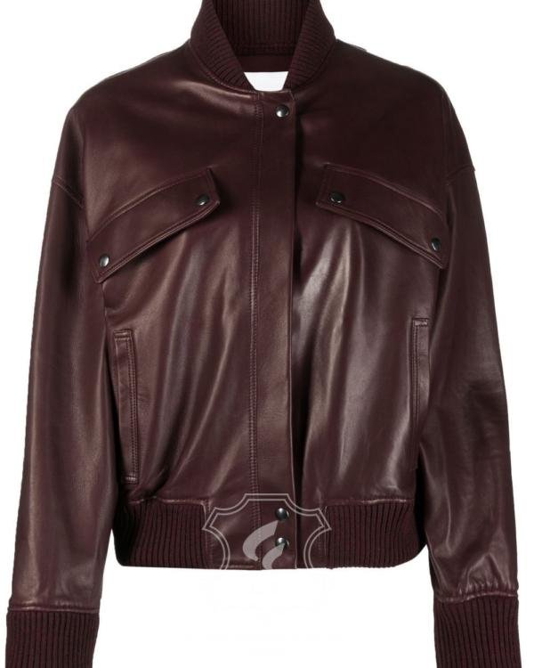 Jaket Kulit Wanita Desain Bomber - WCB 428