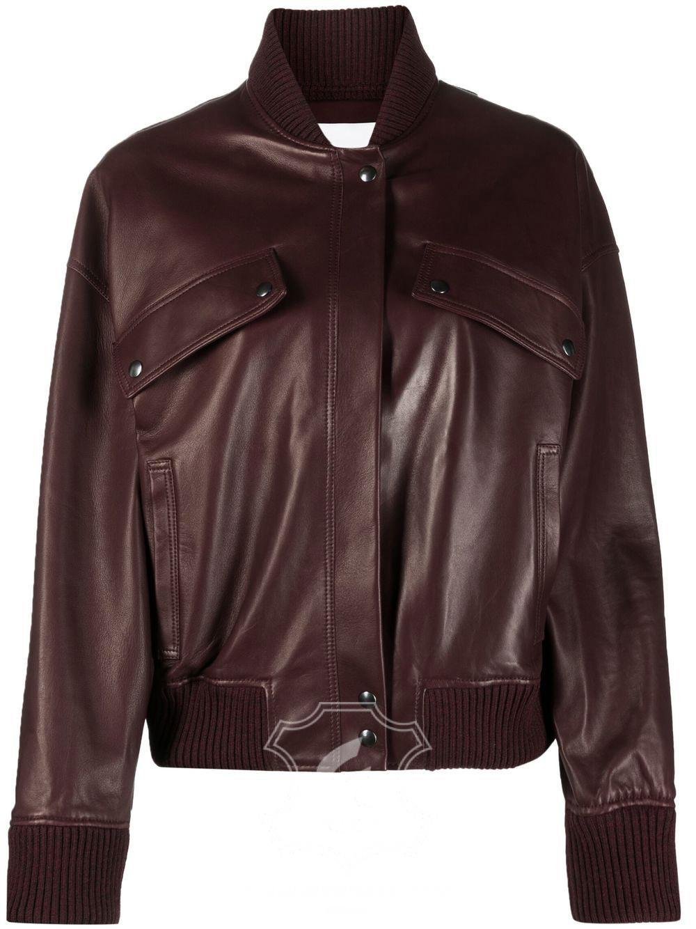 Jaket Kulit Wanita Desain Bomber - WCB 428