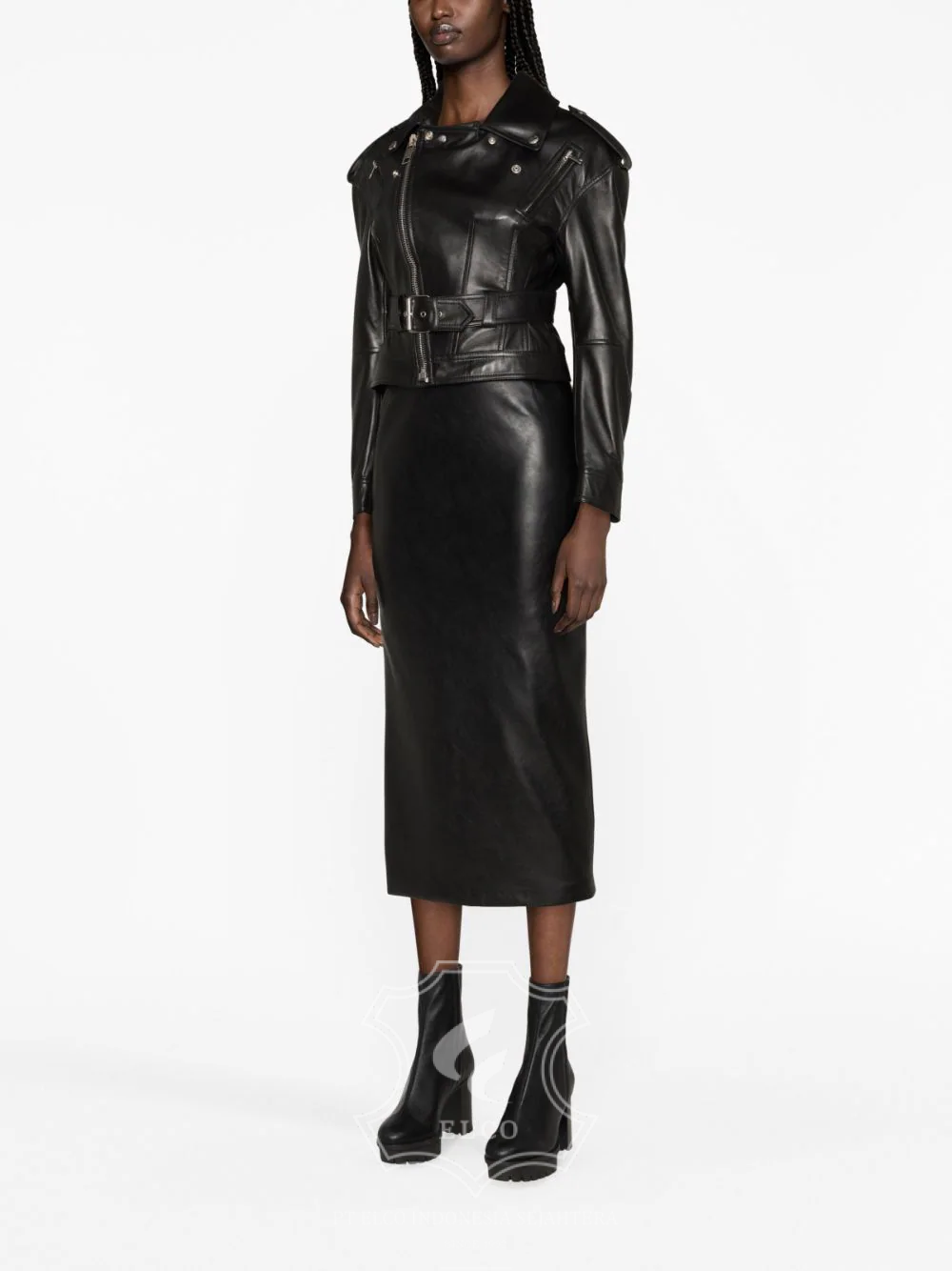 Jaket Kulit Wanita Desain Serong - WS 424 - Gambar 2