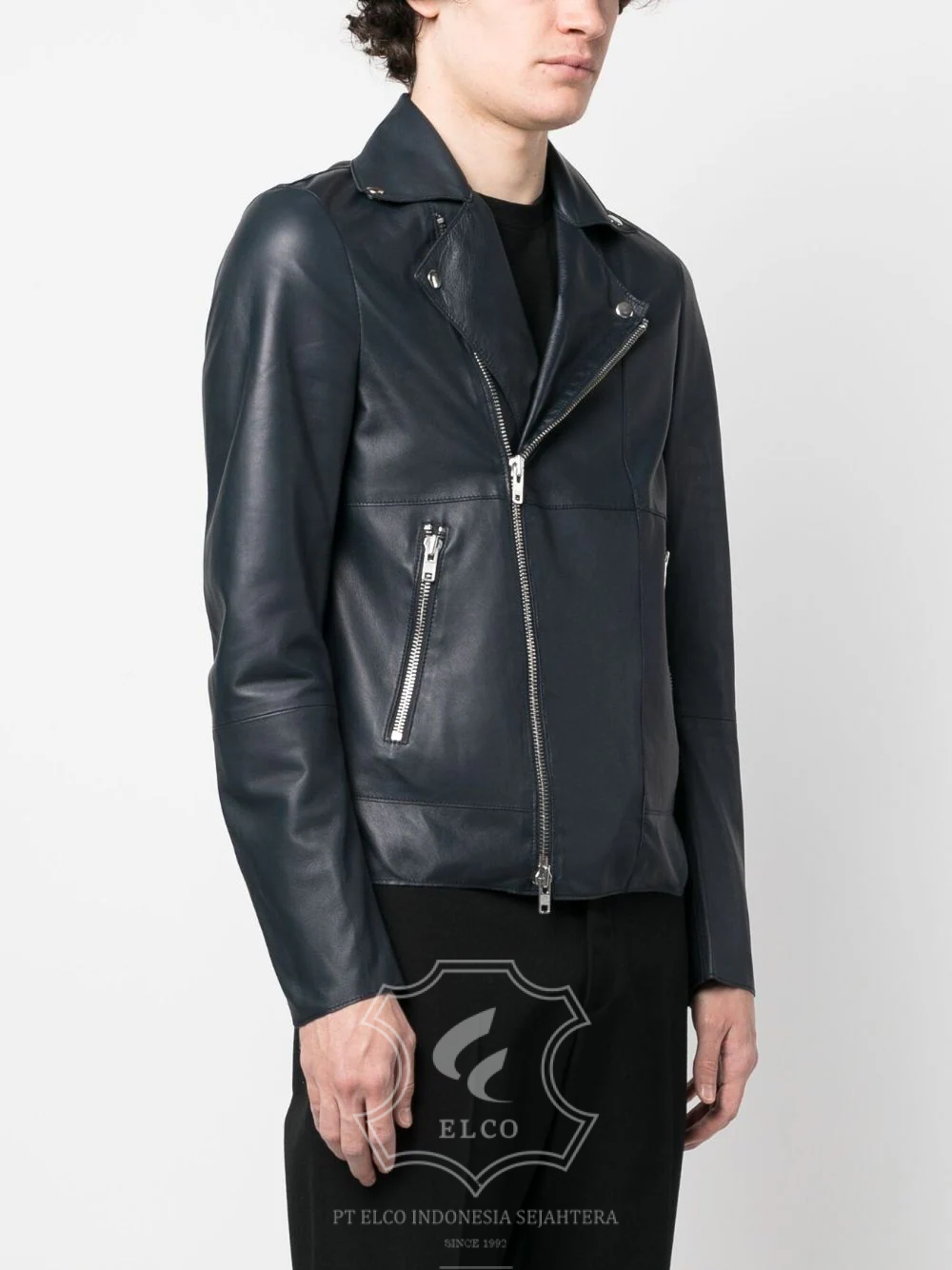 Jaket Kulit Pria Desain Serong - PS 417 - Gambar 3