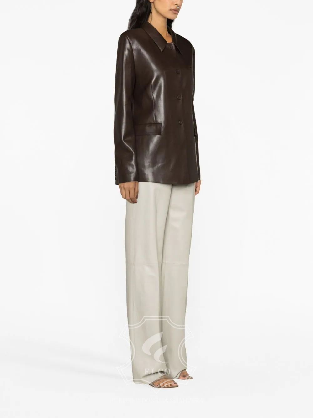 Jaket Kulit Wanita Desain Jas - WJ 418 - Gambar 2